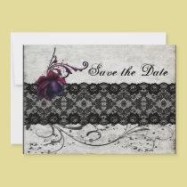 Black Lace Wedding Save the Date invitations