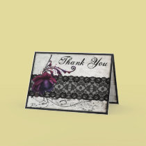 Black Lace Wedding Thank You cards