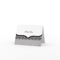Black Lace Wedding Thank You Note Greeting Cards