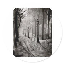 Black lamps round stickers