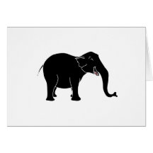 Black Laughing Elephant. Greeting Card