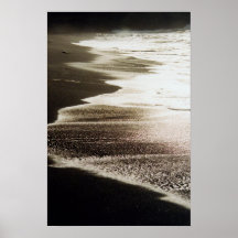 Black Lava Beach Poster
