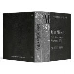 Black Leather & Chrome Monogram Business Binder