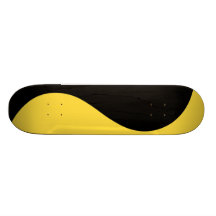 Black & Lemon Zest Yellow Modern Curves Customized Skate Board