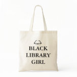 Black Library Girl Tote Bag
