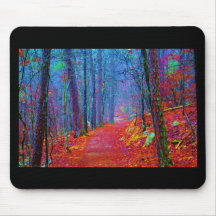 Black Light Forest Oil Painting Mouse Pads