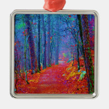 Black Light Forest Oil Painting Ornament