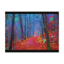 Black Light Forest Oil Painting Postcards