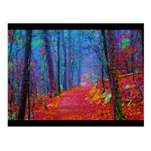 Black Light Forest Oil Painting Postcards