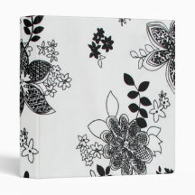 Black Line Flowers Binders