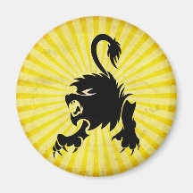 Black Lion; Leo Fridge Magnets