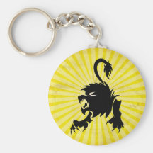 Black Lion; Leo Keychain
