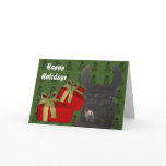 Black Llama Farm Animal Christmas Holiday Card