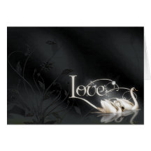 Black Love Swans RSVP Notes Cards