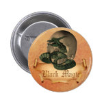 Black Magic Skull Pinback Buttons