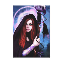 Black Magic Woman Stretched Canvas Print