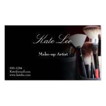 Black Make-up brush cosmetology business cards