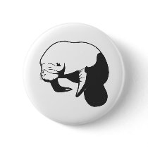 Black Manatee Button
