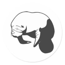 Black Manatee Sticker