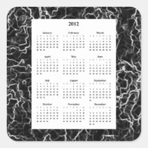 Black Marble look Design 2012 Calendar Stickers