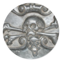 Black Marble Stone Skull and Bones Pirate Stickers