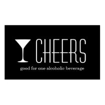 Black martini corporate logo event drink ticket business cards