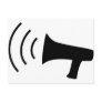 black megaphone icon postcard