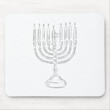 Black Menorah Mouse Pads