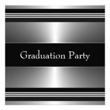 Black Metal Boys Graduation Party Announcement