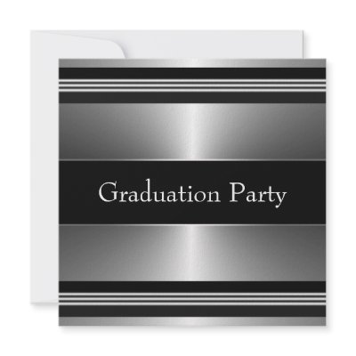 Black Metal Boys Graduation Party Announcement by InvitationCentral