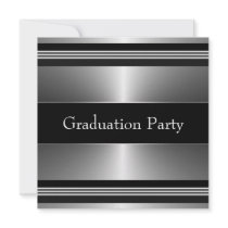 Black Metal Boys Graduation Party Announcement