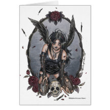 Black Misery Angel Note Card