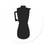 black mixer icon round sticker