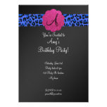 Black Monogram birthday Personalized Invite