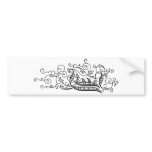 Black Monogram I with Swirls bumper stickers