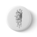 Black Monogram I with Swirls Pinback Buttons