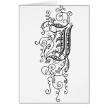 Black Monogram I with Swirls Card