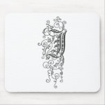 Black Monogram I with Swirls Mouse Pad