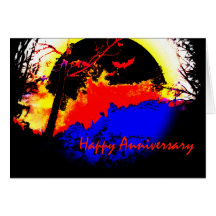 Black Moon Happy Anniversary by Valpyra Greeting Card