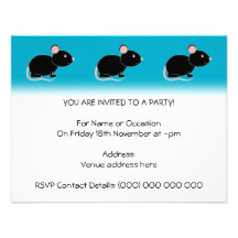 Black Mouse. Custom Invitation