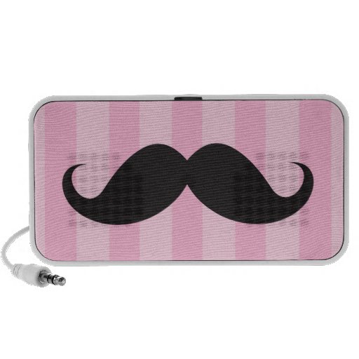 Black moustache and pink stripes custom speakers