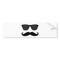 Black Moustache and Sunglasses Humour Gift Bumper Stickers