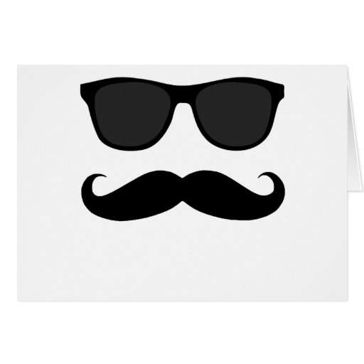 Black Moustache and Sunglasses Humour Gift Cards