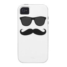 Black Moustache and Sunglasses iPhone 4 Cover