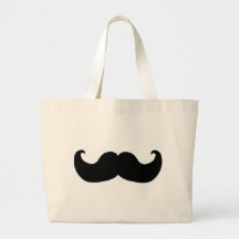 Black Moustache Canvas Bag