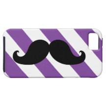 Black Moustache Purple Stripes