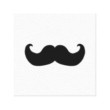 Black Moustache Stretched Canvas Print