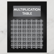 Black Multiplication Table Flyer