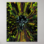 Black Mushroom Tye Dye Print