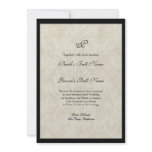 Black n Cream Fleur de Lis Damask Wedding Personalized Invitation